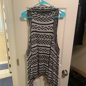 Long open front vest
